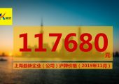 2019年11月企業(yè)（公司）滬牌競拍價(jià)格（以及與2014年11月的數(shù)據(jù)對(duì)照）